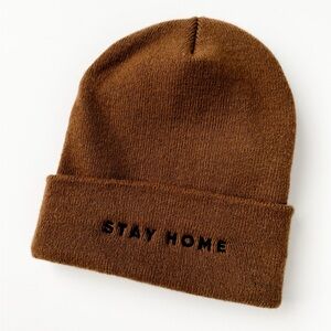 Stay Home Embroidered Beanie